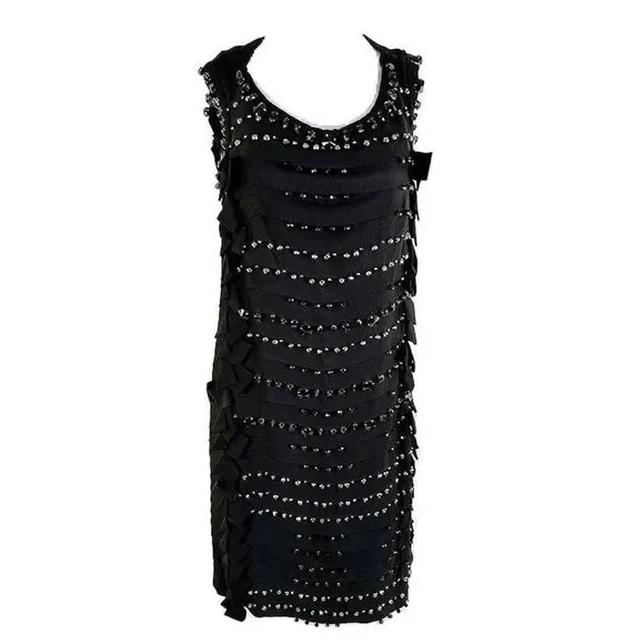 Vintage LANVIN 2008 Runway Black Embellished Black Tie Party Dress - Picture 3 of 11